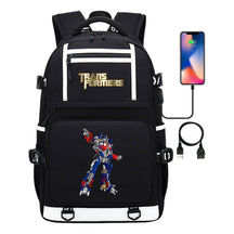 Cartoon Anime Deformation Mecha Print Usb Student Backpack For Men And Women Backpack Leisure Travel Bag
