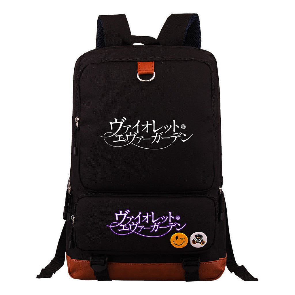 Violet Eternal Garden Printed Youth Student School Bag Large Capacity Travel Bag Men's And Women's Backpack