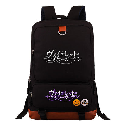 Violet Eternal Garden Printed Youth Student School Bag Large Capacity Travel Bag Men's And Women's Backpack