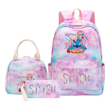Interstellar Baby Stitch Student Girls School Bag Lunch Bag Three Piece Set Backpack Cover