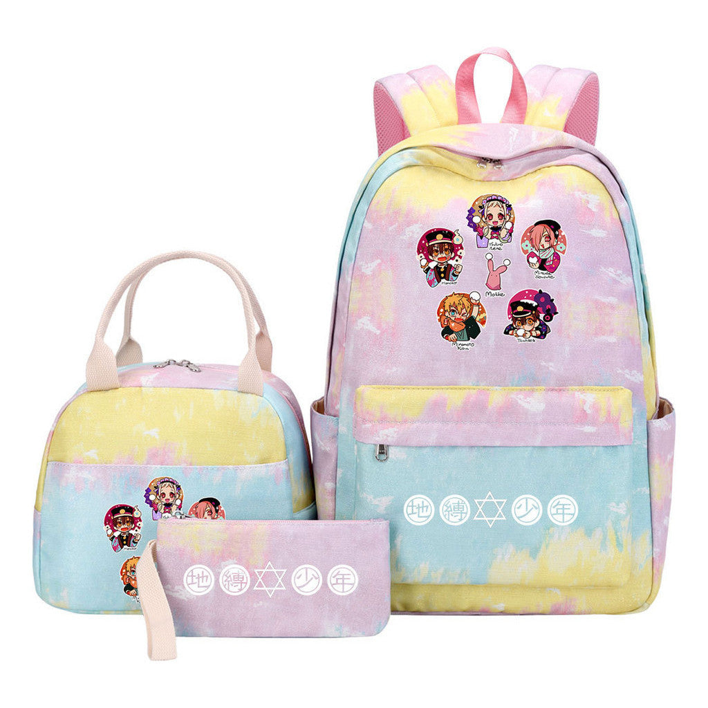 Teenage Student Girl Backpack Lunch Bag Three Piece Set Backpack