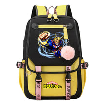 My Heroes Academy Usb Youth Student Backpack With Casual Woven Strap Flip Back Backpack
