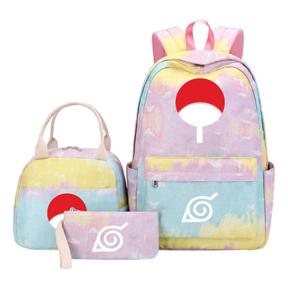 Naruto Teenage Student Girls School Bag Lunch Bag Three Piece Set Backpack Set