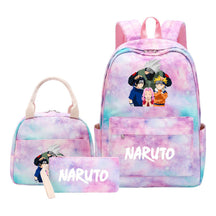 Naruto Teenage Student Girls School Bag Lunch Bag Three Piece Set Backpack Set
