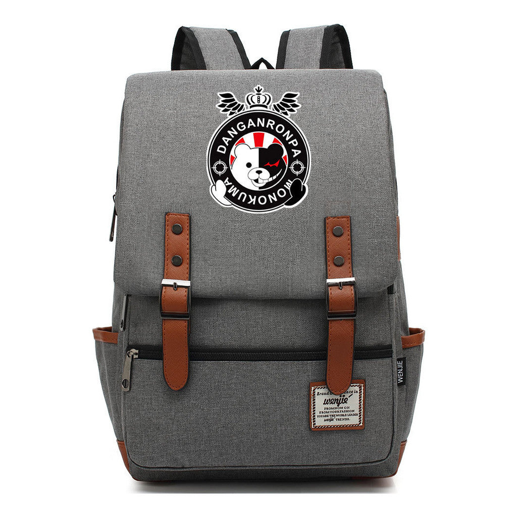 Printed Teenage Student Backpack For Men And Women With Casual Belt Buckle Classic Backpack