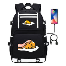 Cartoon Comics Lazy Egg Usb Youth Student Backpack Boys And Girls Backpack Leisure Travel Bag
