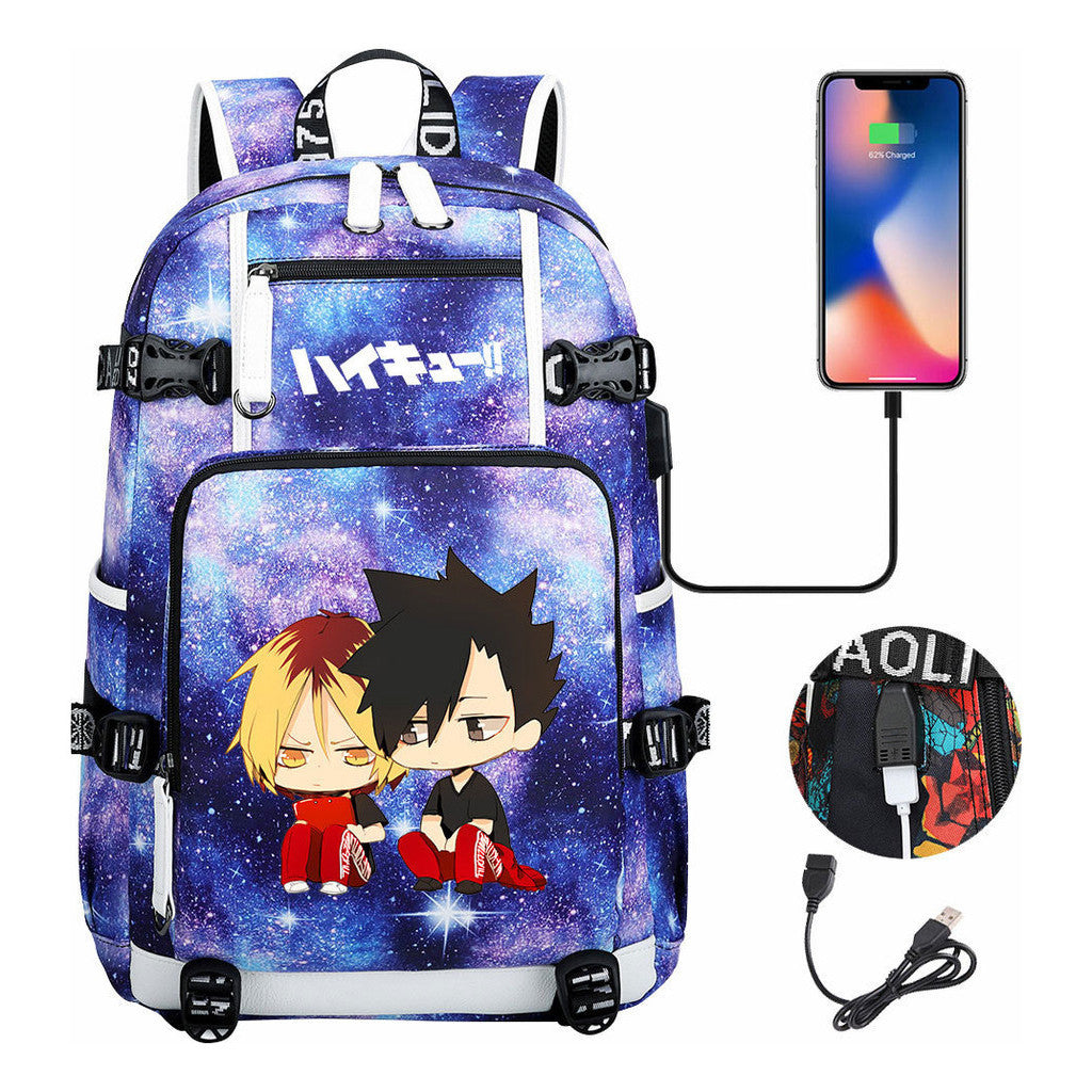 Volleyball Youth Usb Large Capacity Youth Student School Bag Men's And Women's Leisure Travel Backpack