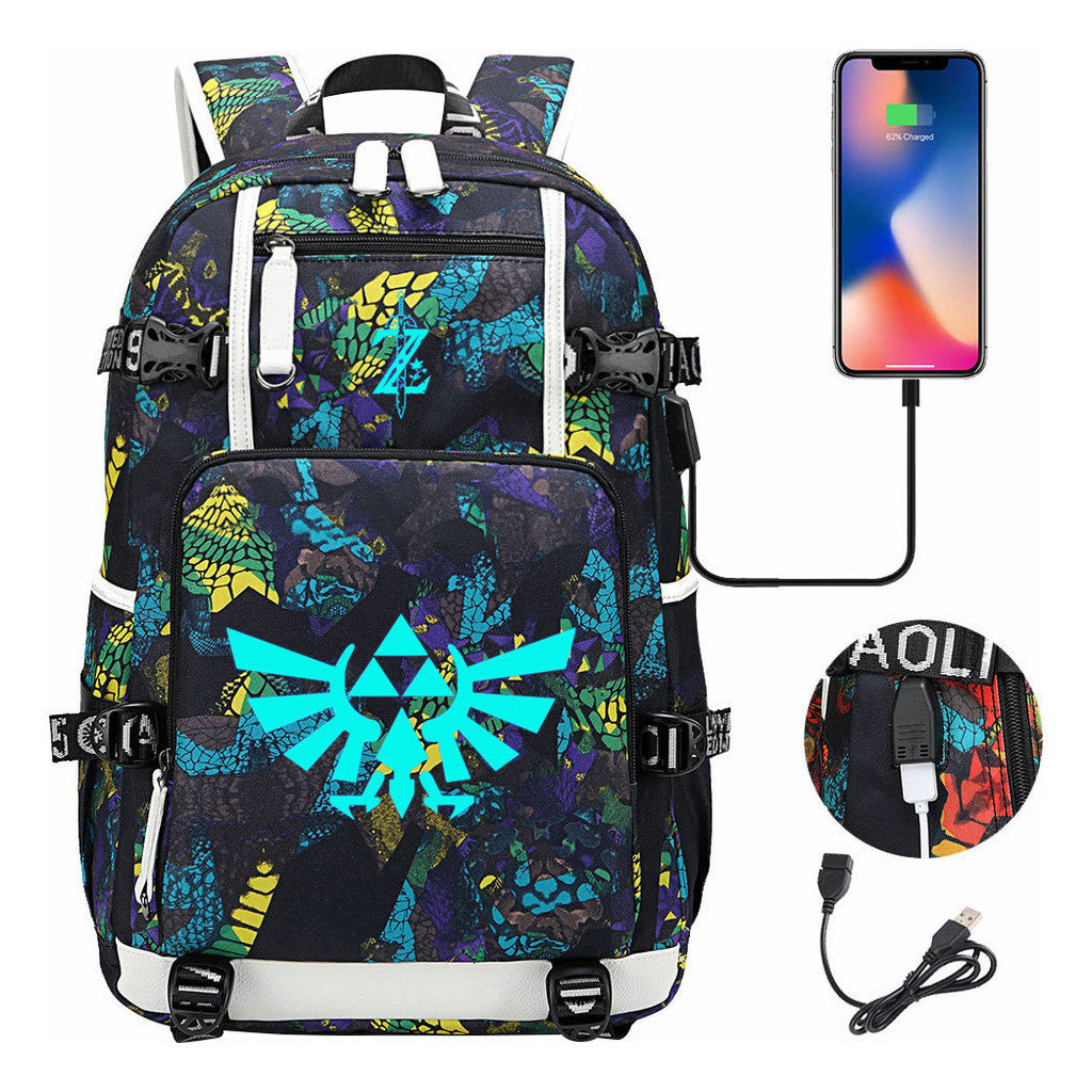 Legend Of Zelda Usb Youth Student Backpack For Men And Women's Leisure Travel Backpack
