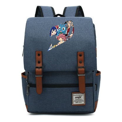 Printed Youth Student School Bag Casual Belt Buckle Classic Backpack