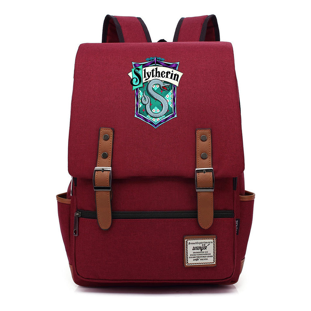 School Of Witchcraft And Wizardry Printed Youth Student School Bag Casual Belt Buckle Classic Backpack