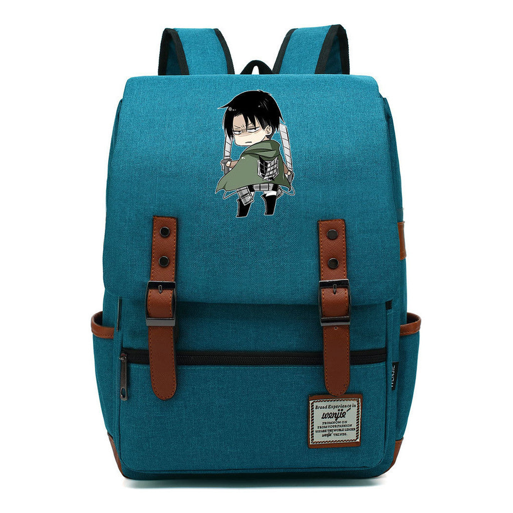 The Giant Of Manga Attack Printed Teenage Student Backpack For Men And Women With Casual Belt Buckle Classic Backpack 43*29*13.5cm