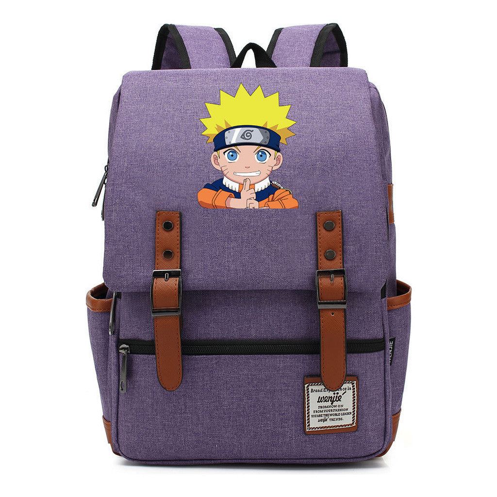 Naruto Printed Teenage Student Backpack For Men And Women, Casual Belt Buckle, Classic Backpack 38*27*12.5cm