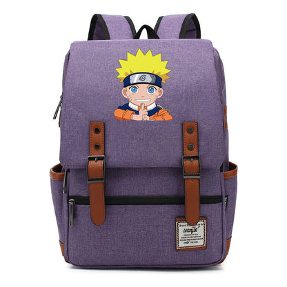 Naruto Printed Teenage Student Backpack For Men And Women, Casual Belt Buckle, Classic Backpack 38*27*12.5cm