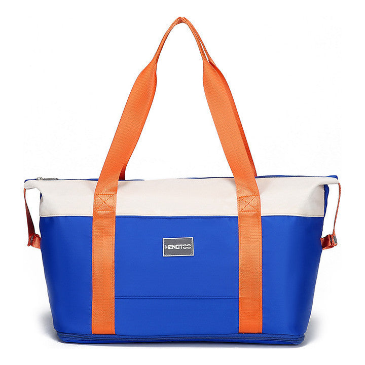 Contrast Color Luggage Bag, Travel Bag, Large Capacity Wet Dry Separation Sports And Fitness Bag, Shoulder Bag