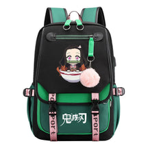 Cartoon Fashion Usb Youth Student Backpack Boy's And Girl's Leisure Ribbon Flip Backpack