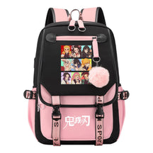 Cartoon Fashion Usb Youth Student Backpack Boy's And Girl's Leisure Ribbon Flip Backpack