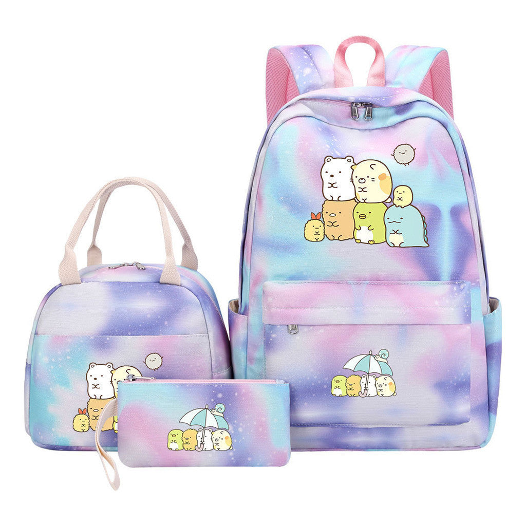Corner Biology Student School Bag Lunch Bag Three Piece Set Backpack Set