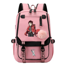 Comic Cartoon Fashion Usb Student Backpack Casual Woven Flap Backpack