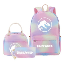 Jurassic Park Dinosaur Student School Bag Lunch Bag Three Piece Set Backpack Set
