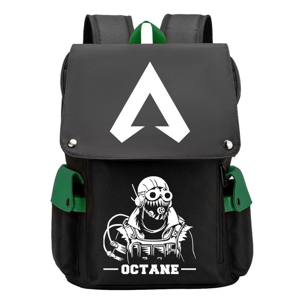 Apex Hero Print Usb Charging Cap Head Style Student School Bag Casual Backpack