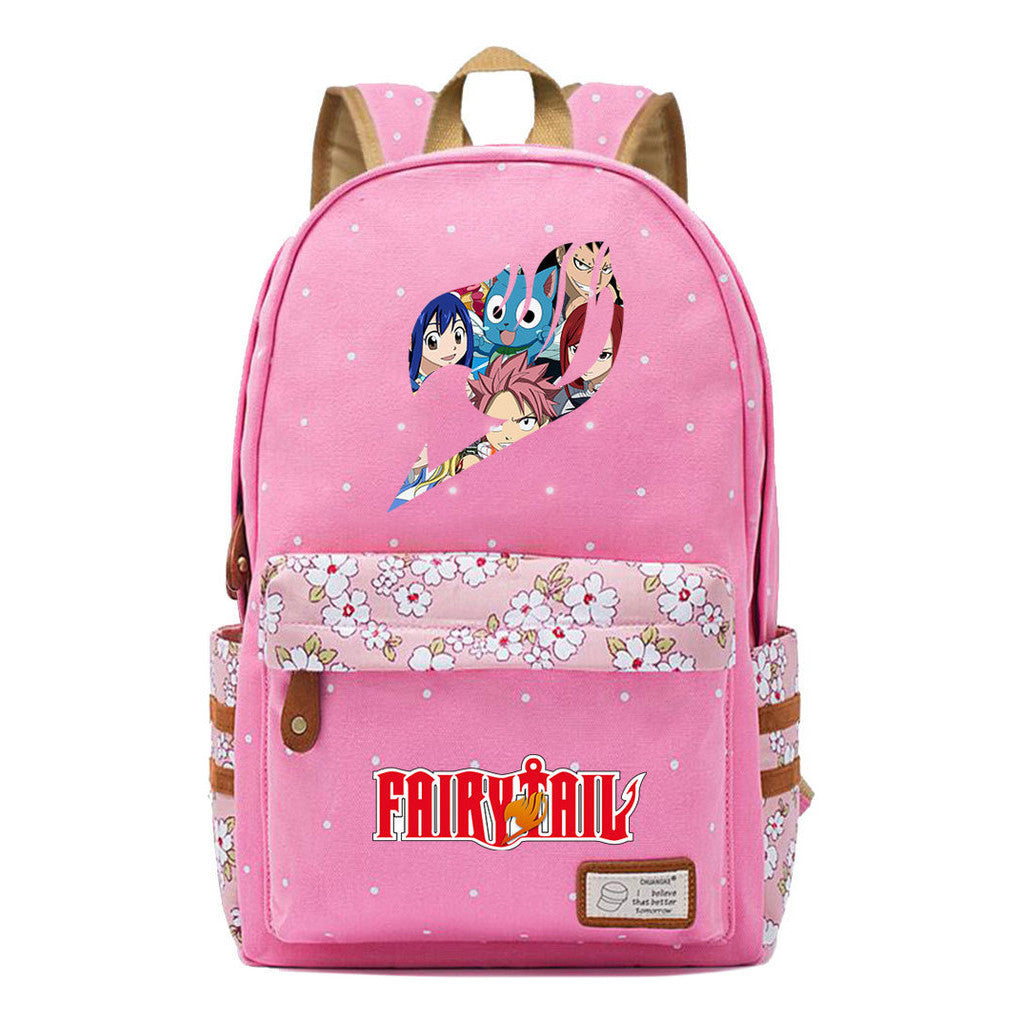 Teenage Student Backpacks, Floral Canvas, Girl Shoulders