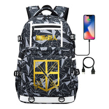 Golden Attack Giant Print Usb Youth Student Backpack Men's And Women's Backpack Leisure Travel Backpack