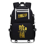 Golden Anime Tokyo Ghoul Print Usb Youth Student Backpack For Men And Women Leisure Travel Backpack