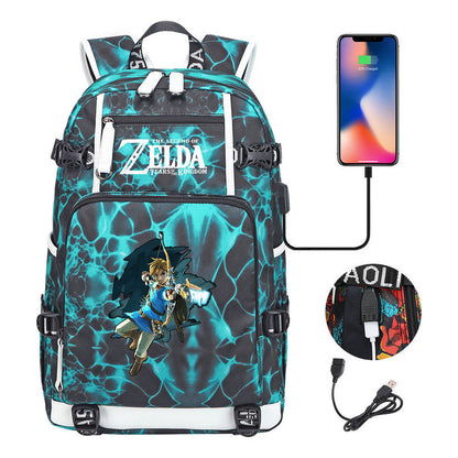 Legend Of Zelda Printed Youth Student Backpack For Men And Women With Large Capacity Leisure Travel Backpack