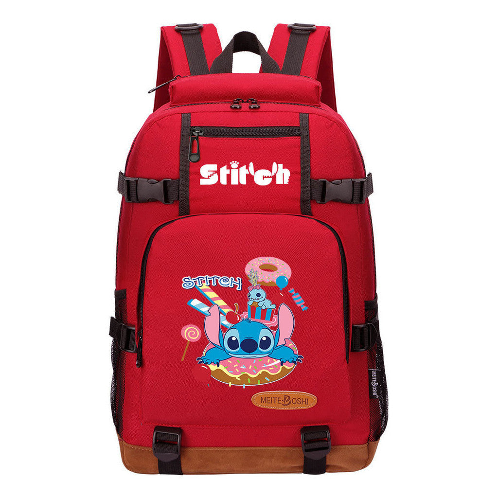 Anime Star Baby Stitch Printed Student Backpack Men And Women's Leisure Travel Backpack