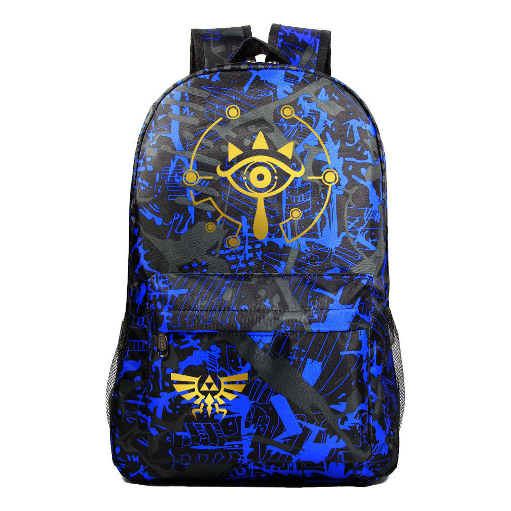 Golden Printed Youth Student Backpack Men And Women's Leisure Backpack
