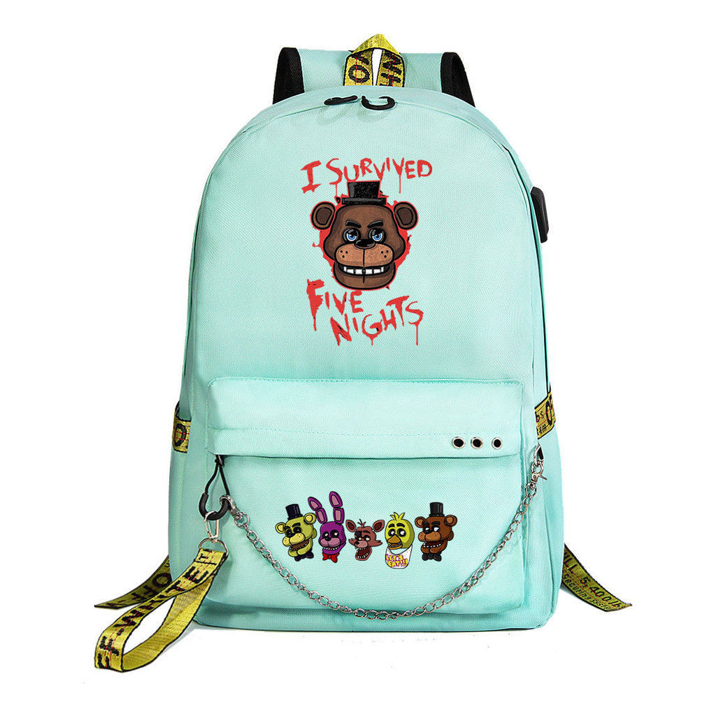 Toy Bear Game Usb Youth Student Backpack For Men And Women Leisure Travel Backpack