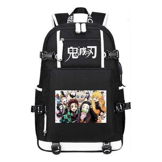 Printed Usb Large Capacity Student Backpack For Leisure Travel Backpack