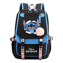 Interstellar Baby Stitch Usb Backpack For Boys And Girls Casual Woven Strap Flip Backpack