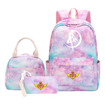 Beautiful Girl Warrior Teenage Girls Backpack Lunch Bag Three Piece Set With Backpack Cover