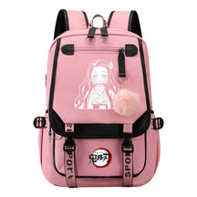 Japanese Cartoon Fashion Usb Youth Student Backpack With Casual Woven Strap Flip Back Backpack