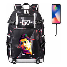 Football Star Cristiano Ronaldo Printed Youth Backpack, Backpack, Leisure Travel Backpack