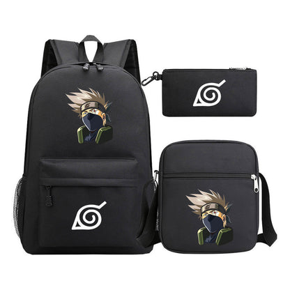 Anime Naruto Starry Sky Student School Bag Three Piece Set Backpack Set