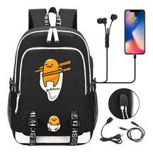 Comic Lazy Egg Youth Student Backpack Usb Men's And Women's Leisure Backpack