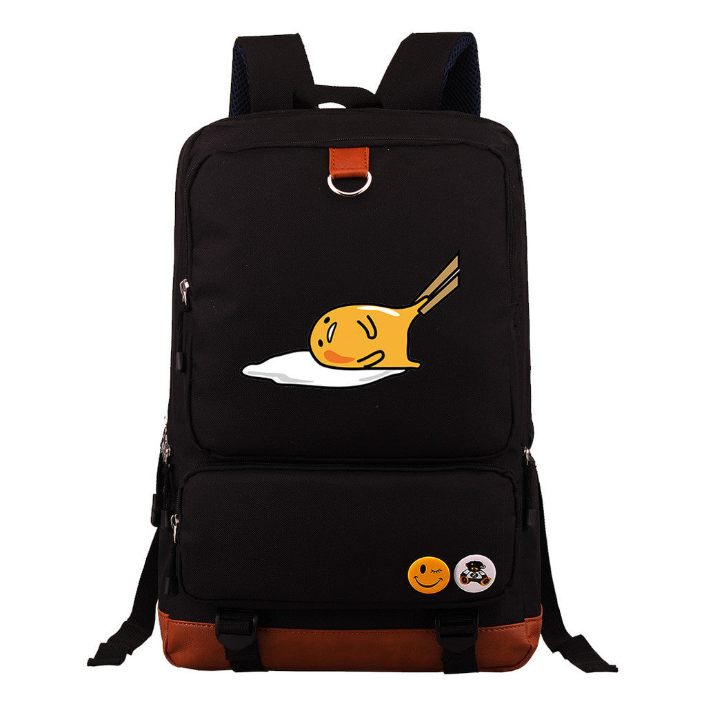 Cartoon Anime Lazy Egg Youth Student Backpack With Large Capacity Travel Bag For Boys And Girls Backpack