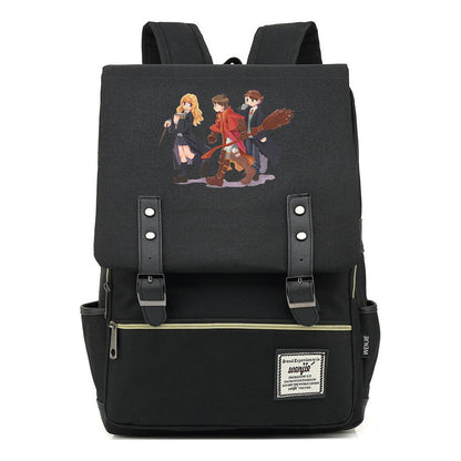 School Of Witchcraft And Wizardry Printed Youth Student School Bag Casual Belt Buckle Classic Backpack