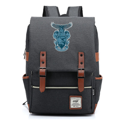 School Of Witchcraft And Wizardry Printed Student Backpack For Men And Women, Casual Belt Buckle, Classic Backpack