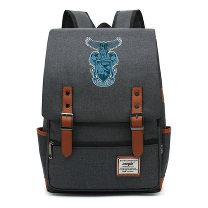 School Of Witchcraft And Wizardry Printed Student Backpack For Men And Women, Casual Belt Buckle, Classic Backpack