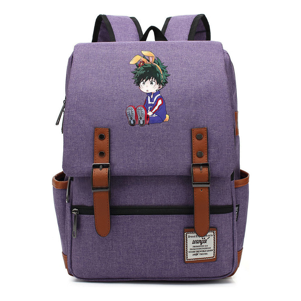 Anime My Heroes Academy Printed Youth School Bag Casual Belt Buckle Classic Backpack