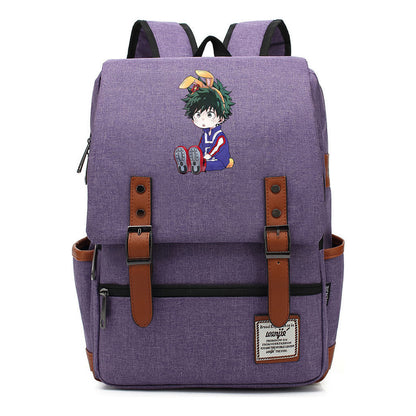Anime My Heroes Academy Printed Youth School Bag Casual Belt Buckle Classic Backpack