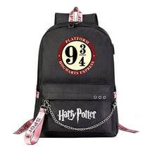 School Of Witchcraft And Wizardry Emblem Usb Student School Bag Leisure Travel Backpack