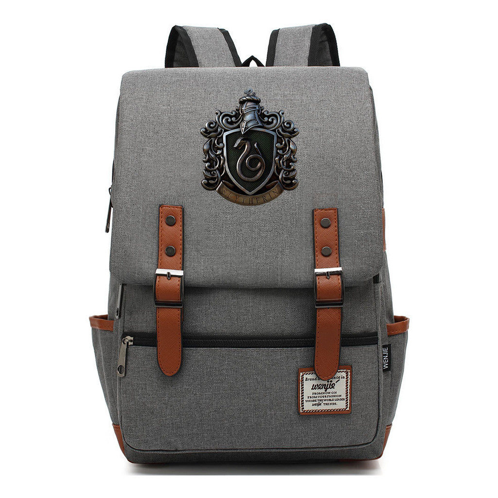 School Of Witchcraft And Wizardry Printed Youth Backpack Men And Women, Casual Belt Buckle, Classic Backpack