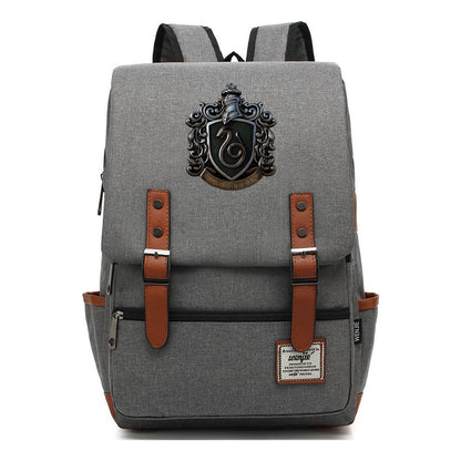 School Of Witchcraft And Wizardry Printed Youth Backpack Men And Women, Casual Belt Buckle, Classic Backpack