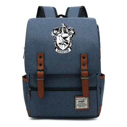 School Of Witchcraft And Wizardry Printed Youth School Bag Casual Belt Buckle Classic Backpack 38*27*12.5cm