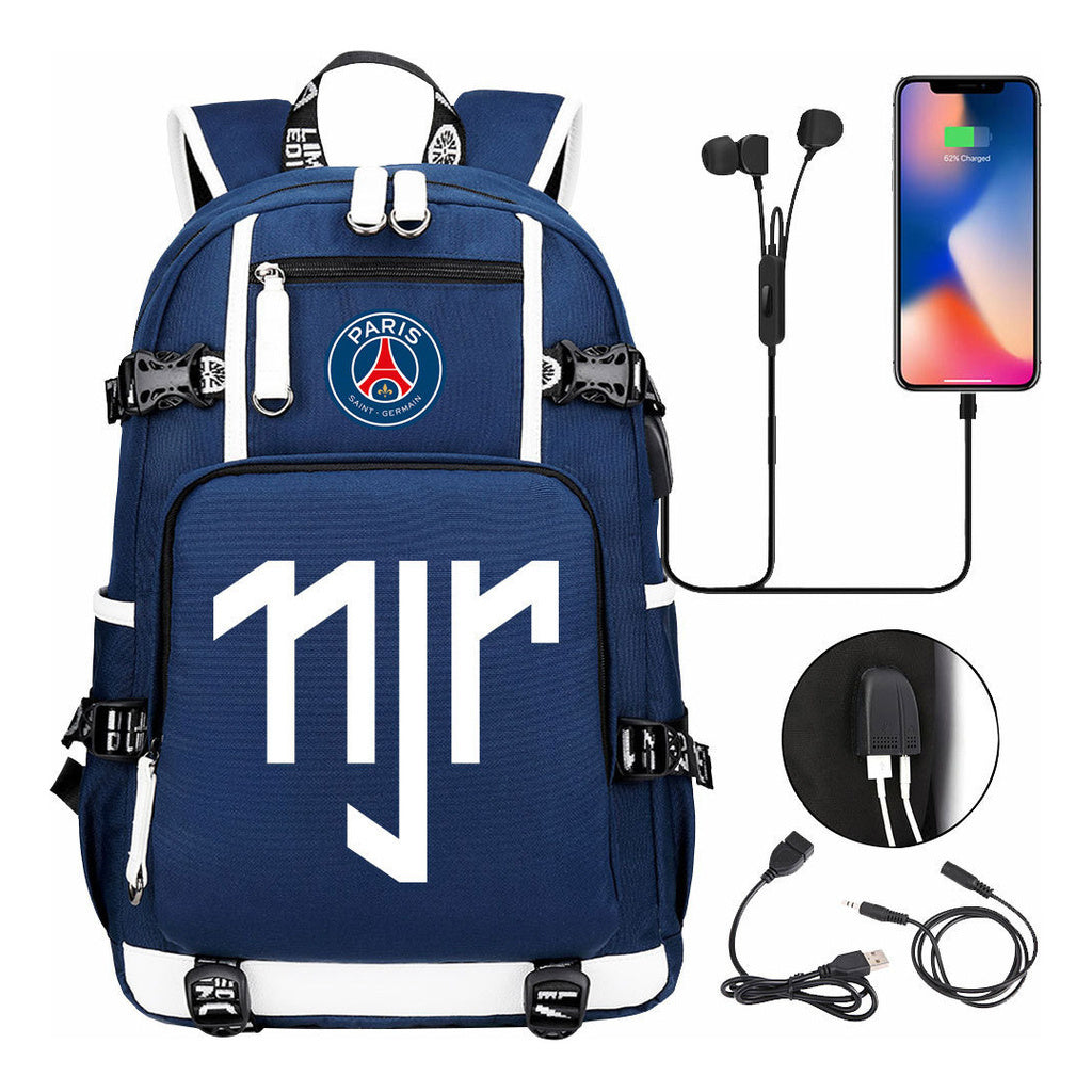 Football Star Neymar Printed Youth Student Backpack With Large Capacity