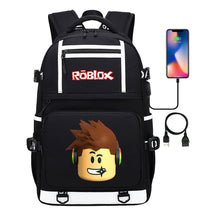 Roblox Game Printed Usb Youth Student Backpack For Men And Women's Leisure Travel Backpack